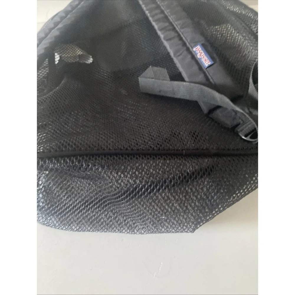 Jansport Mesh Backpack Black See Through Bookbag Hiking Travel Sport